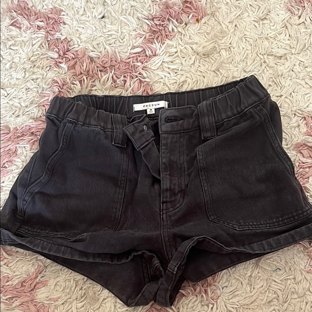 PacSun Black Jean Shorts with Cuffed Hems